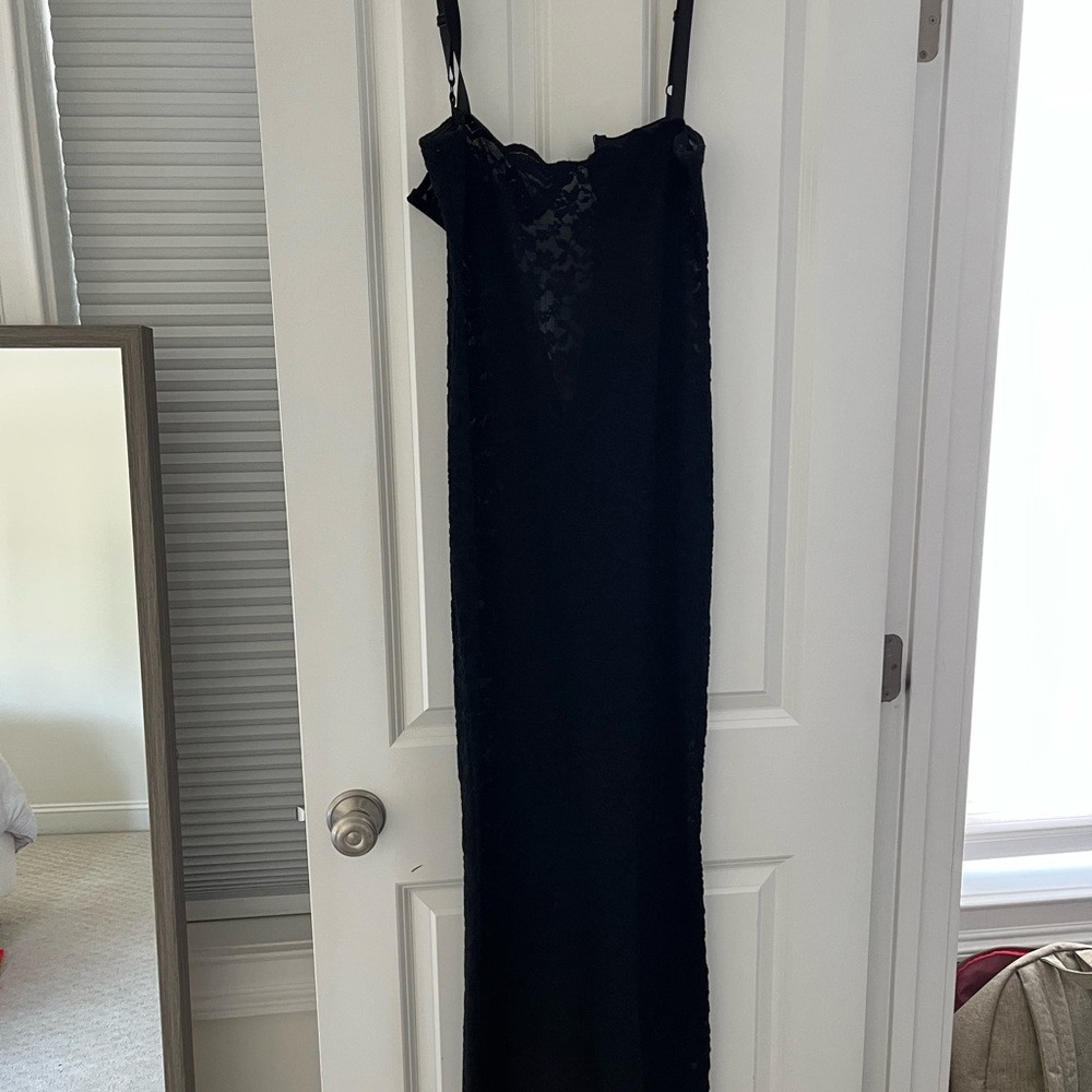 Black Lace Slip Dress - Women